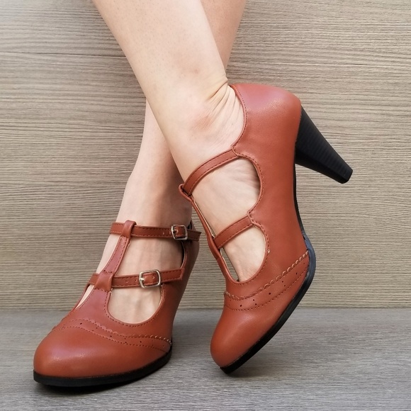 Vintage Style Oxford Heels Rockabilly-A - Picture 3 of 8